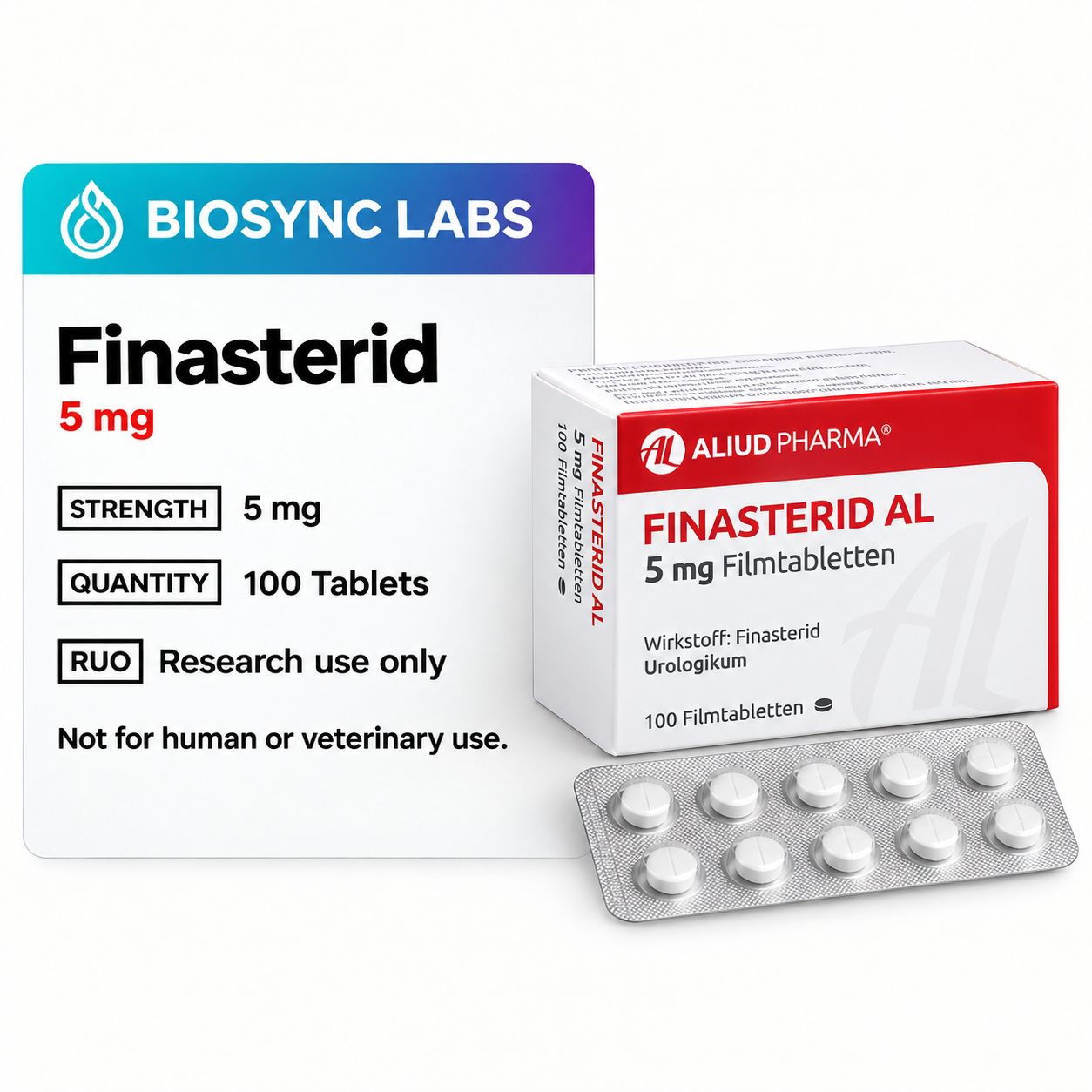 Finasterid Produktinformation mit Blisterpackung